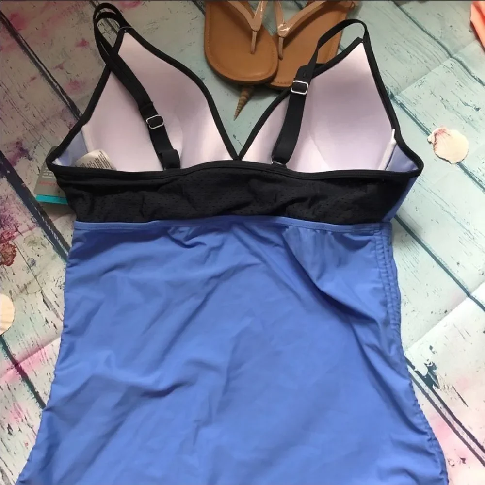 NWT Plus Size Free Country Ruched Swim Tankini Top - Picture 6 of 8